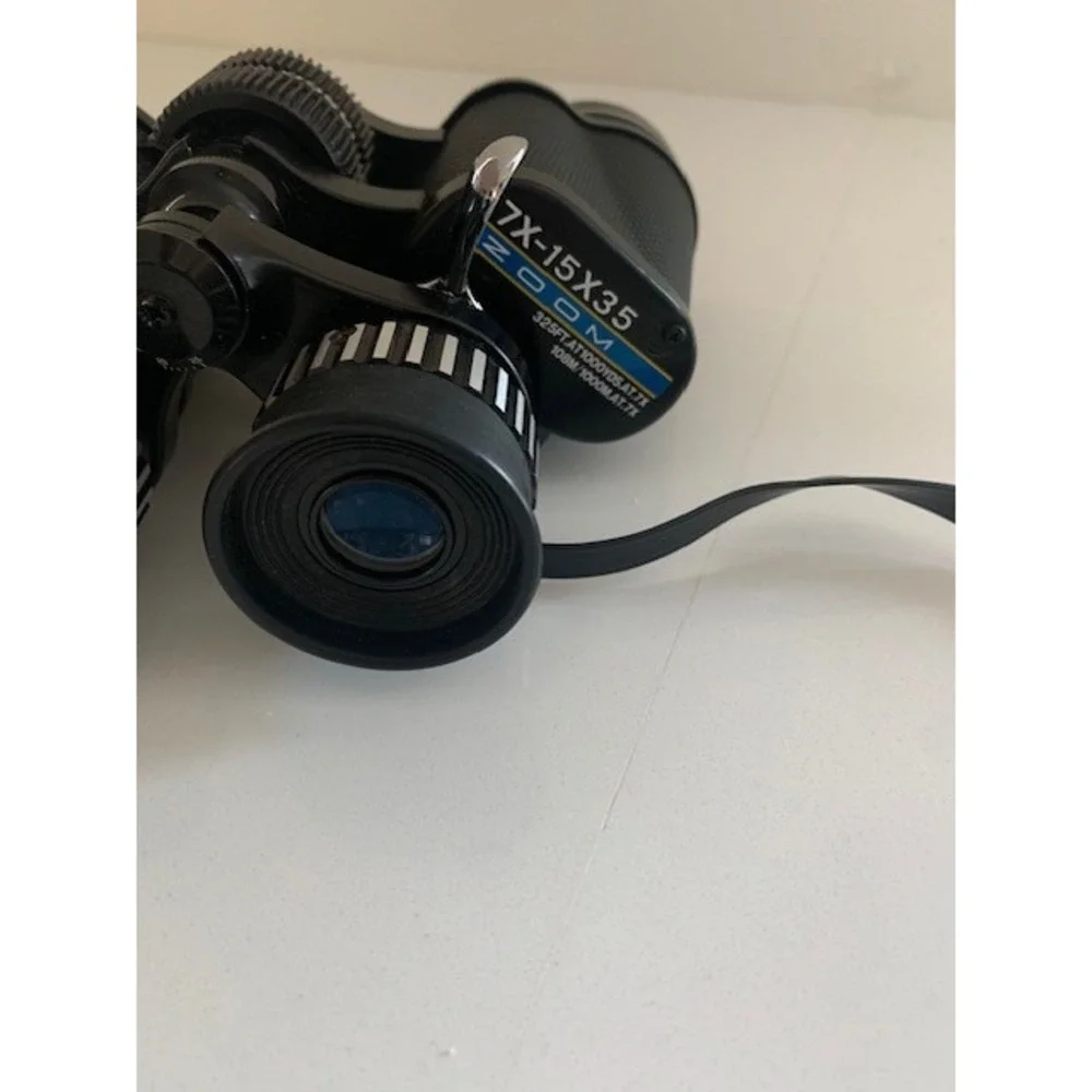 Tasco Zip 101Z Zoom‎ Binoculars 7X-15X35mm with Case and Caps Vintage Optics